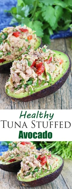 healthy tuna stuffed avocado is an easy and delicious appetizer for lunch