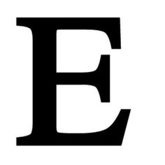 the letter e is made up of black letters