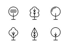 the different types of trees are shown in black and white