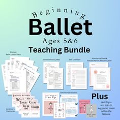 the teaching bundle for ballet ages 5 and 6 includes posters, worksheets, and more