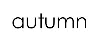 the word autumn written in black on a white background