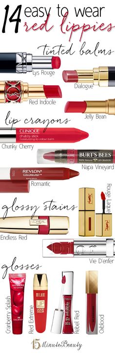 the best red lip balms, red lip glosses and red lip stains Red Lip Products, Lip Stains, Bold Lip, Kissable Lips, Wear Red, My Funny Valentine, Jelly Bean, Tinted Lip Balm, Lip Glosses