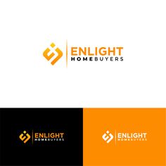 the logo for enlight homebuyers is shown in orange and black colors