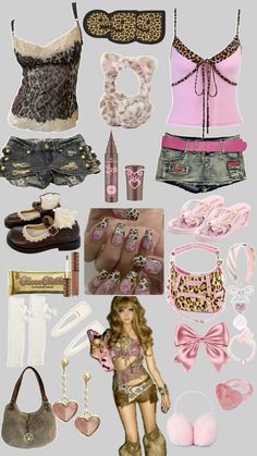 Gyaru Leopard, Mcbling Style, 2000s Things, Mcbling Gyaru, Reference Clothing, Leopard Print Outfit, Pink Baddie, Y2k Music, Mcbling Fashion