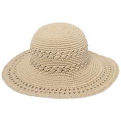 Women's Cotton Crochet Hat With A Large Brim (CHL1)-CROCHET-San Diego Hat Company Brimmed Crochet Hat In Cotton Yarn, Adjustable Cotton Yarn Hats, Adjustable Woven Crochet Hat In Beige, Lightweight Crochet Hat One Size, Bohemian Adjustable Crochet Hat For Warm Weather, Beige Crochet Hat For The Beach, Adjustable Bohemian Crochet Hat For Warm Weather, Knitted Cotton Yarn Hat For Vacation, Knitted Cotton Yarn Vacation Hats