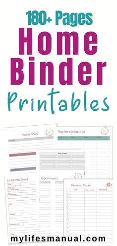 the printable binder is shown with text that reads,'108 pages home binder printables '