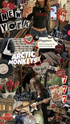 a collage of various images with the words arctic monkeys on them