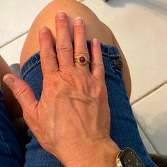 This Size 6 Ring Is A “Gem” In That It Has A Semi Precious Gem, Star Ruby, 14 Fire Opals, Is In Gold & Keeps Your Secret Object In It! Polished 14k Gold Ruby Ring Gift, Spiritual Gold Ruby Rings, Valentine's Day 14k Gold Ruby Ring, Heart-shaped Ruby Ring With Center Stone As Gift, Valentine's Day Gift: 14k Gold Ruby Ring, Fire Opals, Secret Compartment, Semi Precious Gems, Star Ruby