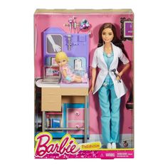 the barbie doll is playing in her dressing room