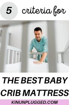 the baby crib mattress is being held by a man