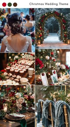 christmas wedding theme with red and green decorations