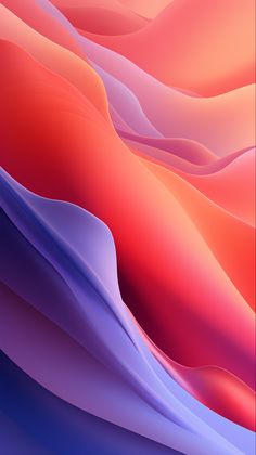 an abstract background with pink and blue waves on it's sides, as well as the bottom half of the phone screen