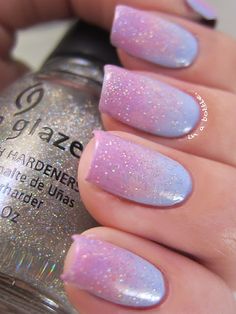 fairy gradient nails Tumblr Nail Art, Glitter Nail Polish, Gradient Nails, China Glaze, Love Nails, Ombre Nails