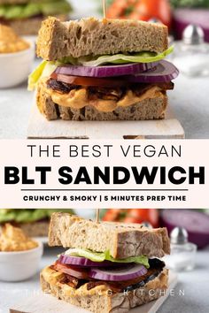 the best vegan blt sandwich is made with crunchy and smoky bbq's minutes prep time