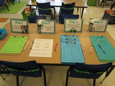 the table is set up for students to use