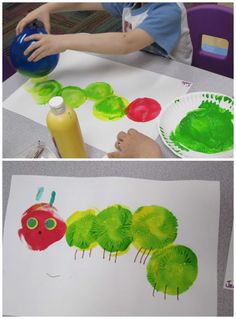 the very hungry caterpillar fingerprint art project for kids to do with their hands