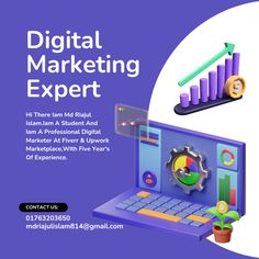 an advertisement for digital marketing expert