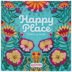 an adult coloring book with flowers and butterflies on the cover, happy peace coloring book