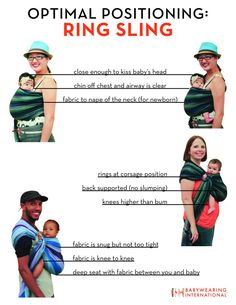 the instructions for how to wrap a baby in a sling