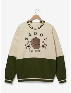 Marvel Guardians of the Galaxy Groot Panel Sweatshirt Embroidered Mushrooms, Galaxy Sweatshirt, Marvel Guardians Of The Galaxy, Geek Clothes, Marvel Hoodies, I Am Groot, Chenille Patch, Marvel Sweatshirt, Hoodie Aesthetic