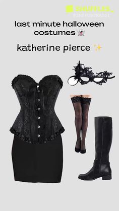 a black corset and boots are featured in this ad for the clothing store