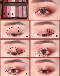 Monolid Eye Makeup, Doll Eye Makeup, Korean Eye Makeup, Ulzzang Makeup, Makeup Tutorial Eyeshadow