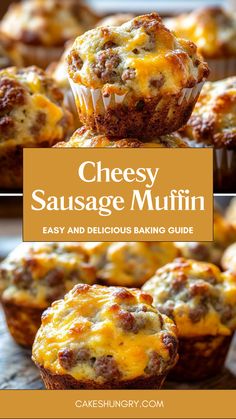 cheesy sausage muffins are an easy and delicious baking guide for the whole family