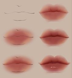 various lip shapes are shown on a white background