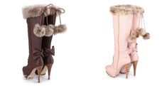 not mine Hime Gyaru Shoes, Fur Boots Heels, Gyaru Pink, The Cardigans, Dr Shoes, Funky Shoes, Fancy Shoes, 2000s Fashion Outfits, Cute Boots