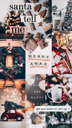 a collage of christmas images with the words merry xmas