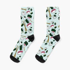 Super soft all-over printed knit socks with extra cushioning in the sole. Suitable for men and women. Cute Sushi for your Fav Sushi Lover!! Cute Sushi, Socks Cute, Knit Socks, Socks For Sale, Knitting Socks, Multi Color, Socks, Men And Women, For Men