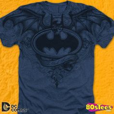 Gothic Logo Batman T-Shirt Batman Shirt, Batman Dark, Batman T Shirt, Batman The Dark Knight, Wings Logo, Superhero Comics, Large Clothes, Tee Shirt Designs, Classic Shirt