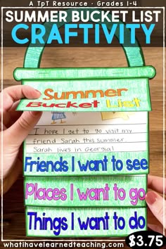 the summer bucket list craftivity for kids