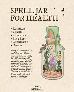 Spell Jars For Health, Teeth In Witchcraft, Wellness Spell Jar, Spells For Good Health, Hex Jar Spell Ingredients, Healing Jar Spell, Healing Spell Jar For Others, Spell For Good Health, Communication Spell Jar