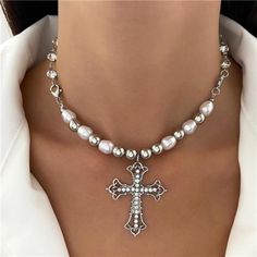 Yiendoo Punk Crystal Cross Pearl Necklace Choker Gothic Pave Rhinestone Cross Crucifix Pendant Necklace Silver Pearl Beaded Choker Big Crystal Cross Necklace Charm Jewellery For Women And Girls Fast Shipping Brand New In Box, Still Factory Sealed Click "Buy Now" Button To Place Order Secure, Verified Payments Via Facebook And Paypal Delivery: Estimated 3-5 Days Returns Accepted: Free 30-Day Returns. *Unique Designstylish Crystal Cross Necklace, Punk Style Pearl Cross Pendant Necklace Design, Exquisite Rhinestone Choker Necklace Chain Is Very Popular With Girls. *Materialthis Necklace Is Made Of High-Quality Environmentally Friendly Metal Materia Cross Pearl Necklace, Big Bead Necklace, Pearl Necklace Choker, Cross Choker, Crucifix Necklace, Rhinestone Choker Necklace, Pendant Necklace Silver, Jewellery For Women, Diy Rhinestone