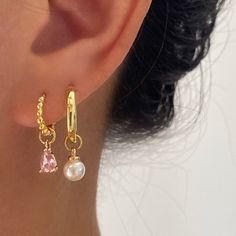 Cute Dainty Earrings, Gold Earrings Dainty, Gold Earrings With Stones, Cute Dangle Earrings, Dainty Hoop Earrings, Stacked Earrings, Chunky Earrings, Gold Dangle Earrings