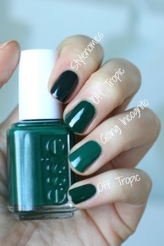 essie comparisons Nails Dark Green, Essie Nail Colors, Nails Dark, Green Polish, Green Nail Polish, Nails Green, Green Nail, Super Nails, Essie Nail Polish