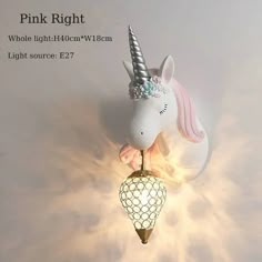 48207916204336 Kids Room Decoration Ideas, Unicorn Girls Room, Unicorn Themed Bedroom, Unicorn Room, Unicorn Bedroom, Wall Lamp Modern, Unicorn Nursery, Unicorn Wall, Crystal Wall Sconces