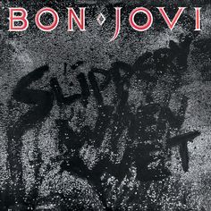 the cover to bon jovi's album is shown in black and red ink