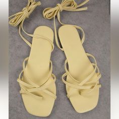 Yellow Strappy Sandals Women’s Size 10 Never Worn Shein Shoes, Shoes Yellow, Sandals Women, Strappy Sandals, Women's Shoes Sandals, Womens Sandals, Shoes Sandals, Size 10, Women Shoes