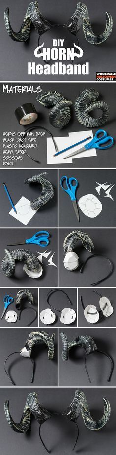 the instructions for how to make an origami headband with scissors and wire