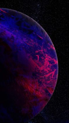 an image of a red and purple planet in space