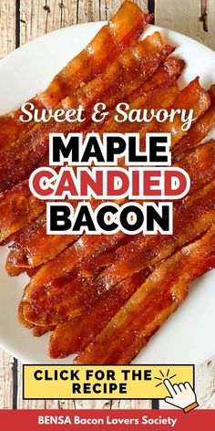 Twelve strips of maple candied bacon on a white serving dish. How To Make Candied Bacon, Candid Bacon Recipes, Easy Candied Bacon, Candied Bacon Recipe Easy, Sweet Bacon Recipes, Million Dollar Bacon