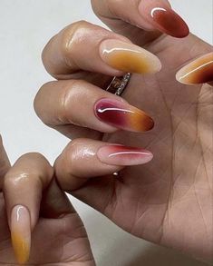 Fall Aura Nails, Sand Art Diy, Ephemeral Tattoo, Nyc Nails, Unghie Sfumate, Kutek Disney, Nails Yellow, Blush Nails, Thanksgiving Nails