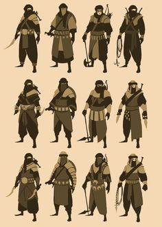 an image of ninjas in different poses