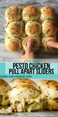 chicken pull apart sliders with text overlay