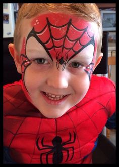 Spiderman Face Painting, Face Painting Ideas For Kids, Superhero Face Painting, Spiderman Decorations, Face Painting Tips, Face Painting For Boys