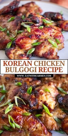 korean chicken bulgogi recipe on a plate