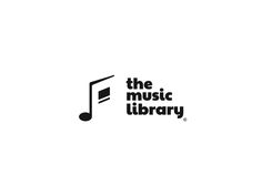 the music library logo is shown in black and white, with a musical note on it