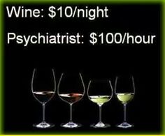 four wine glasses with different wines in them for $ 10 / night at psychartist $ 10 / hour